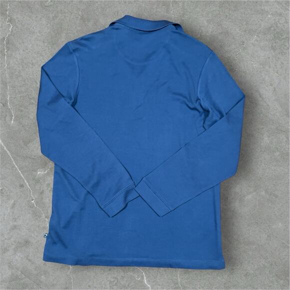 NWT Tommy Bahama On The Rocks Long Sleeve Polo Shirt Blue Silk Blend Small $128 - Picture 2 of 7